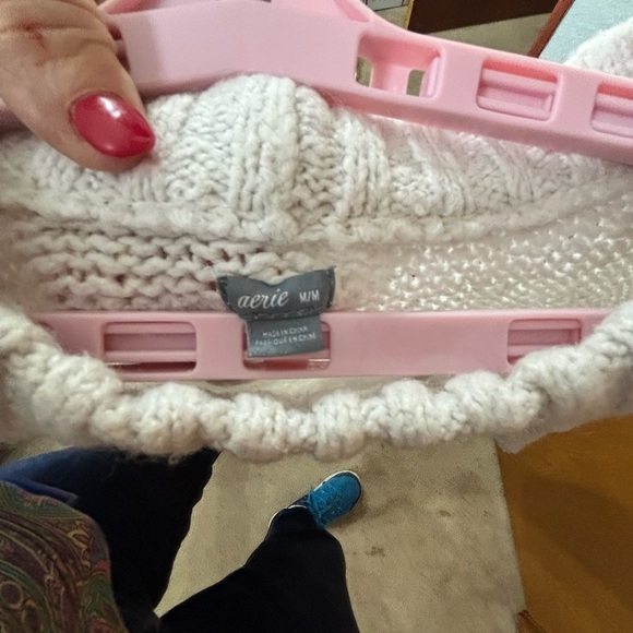 Aerie Cream Crew Neck Sweater Soft Knit - Picture 3 of 7